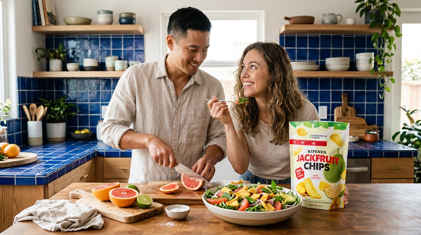 Fruitpannacottaページ Grapefruit Salad with Jackfruit Chips (No-Cook Summer Recipe