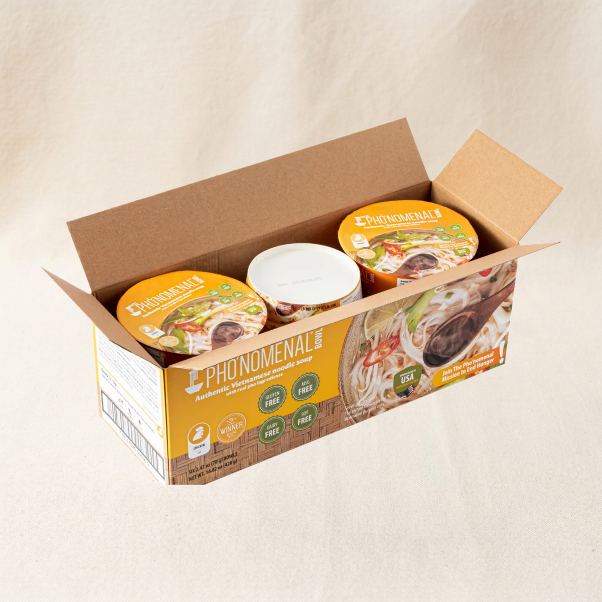 Pho’nomenal Bowl Instant Chicken Pho (Case of 6 Bowls)