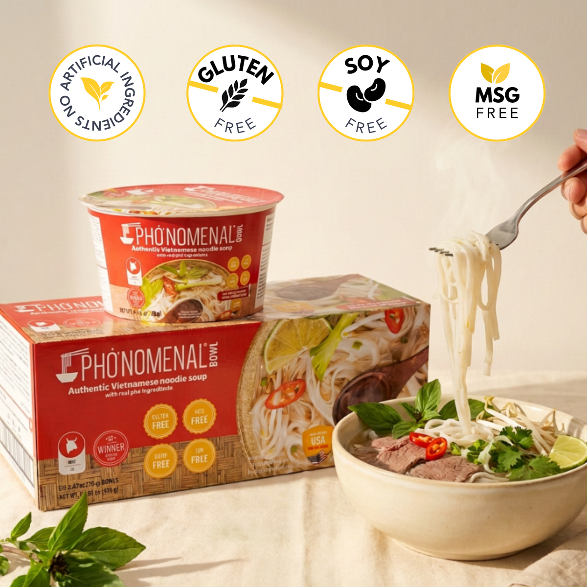 Pho’nomenal Bowl Instant Beef Pho (Case of 6 Bowls)