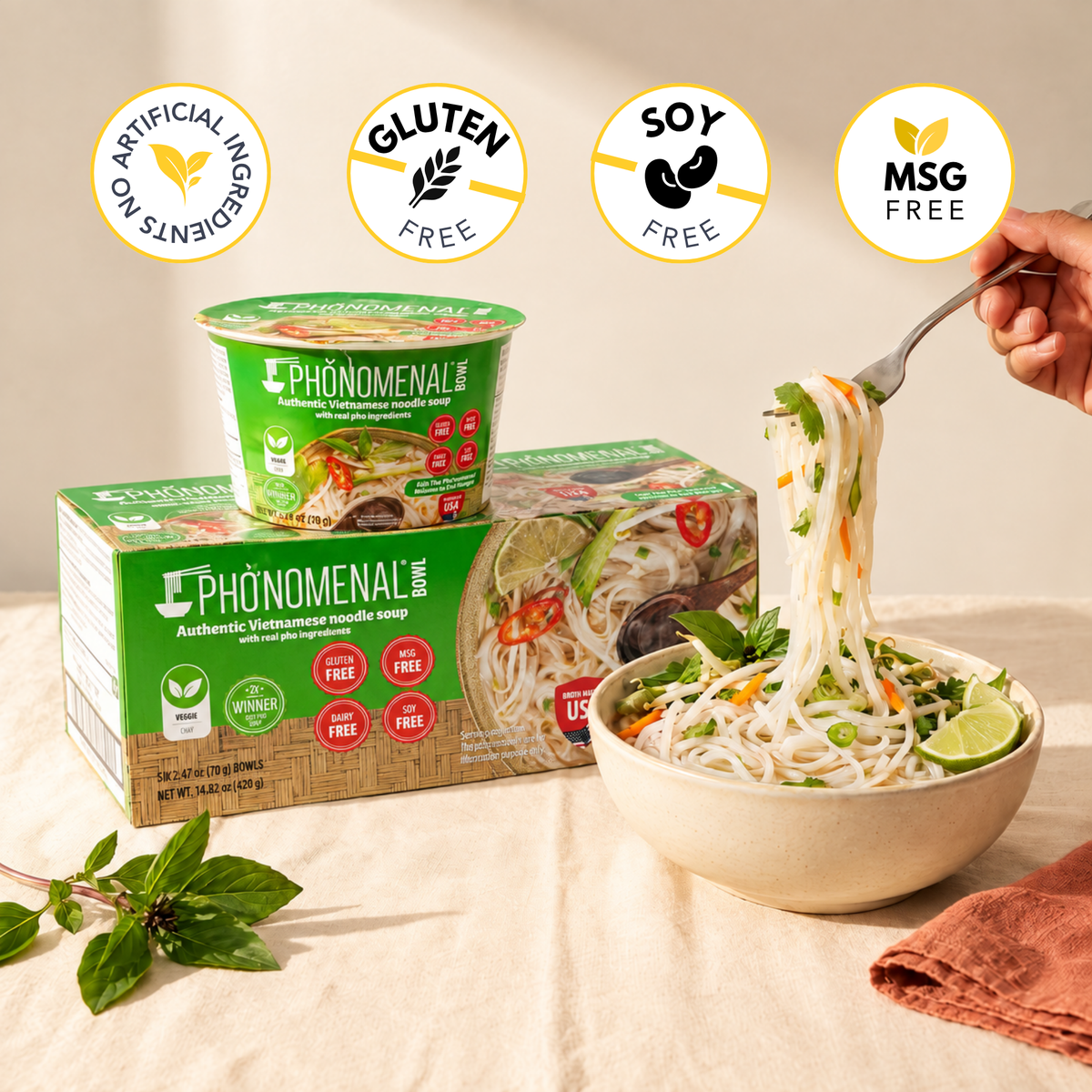 Pho’nomenal Bowl Instant Veggie Pho (Case of 6 Bowls)