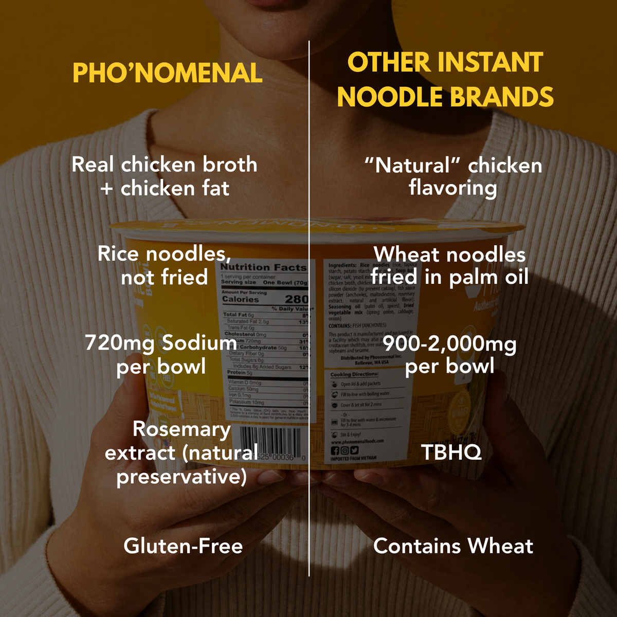 Pho’nomenal Bowl Instant Chicken Pho (Case of 6 Bowls)