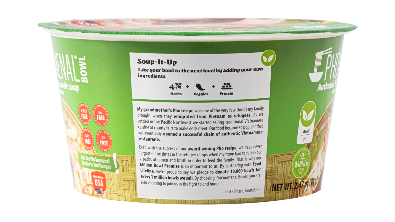 Pho’nomenal Bowl Instant Veggie Pho (Case of 6 Bowls)