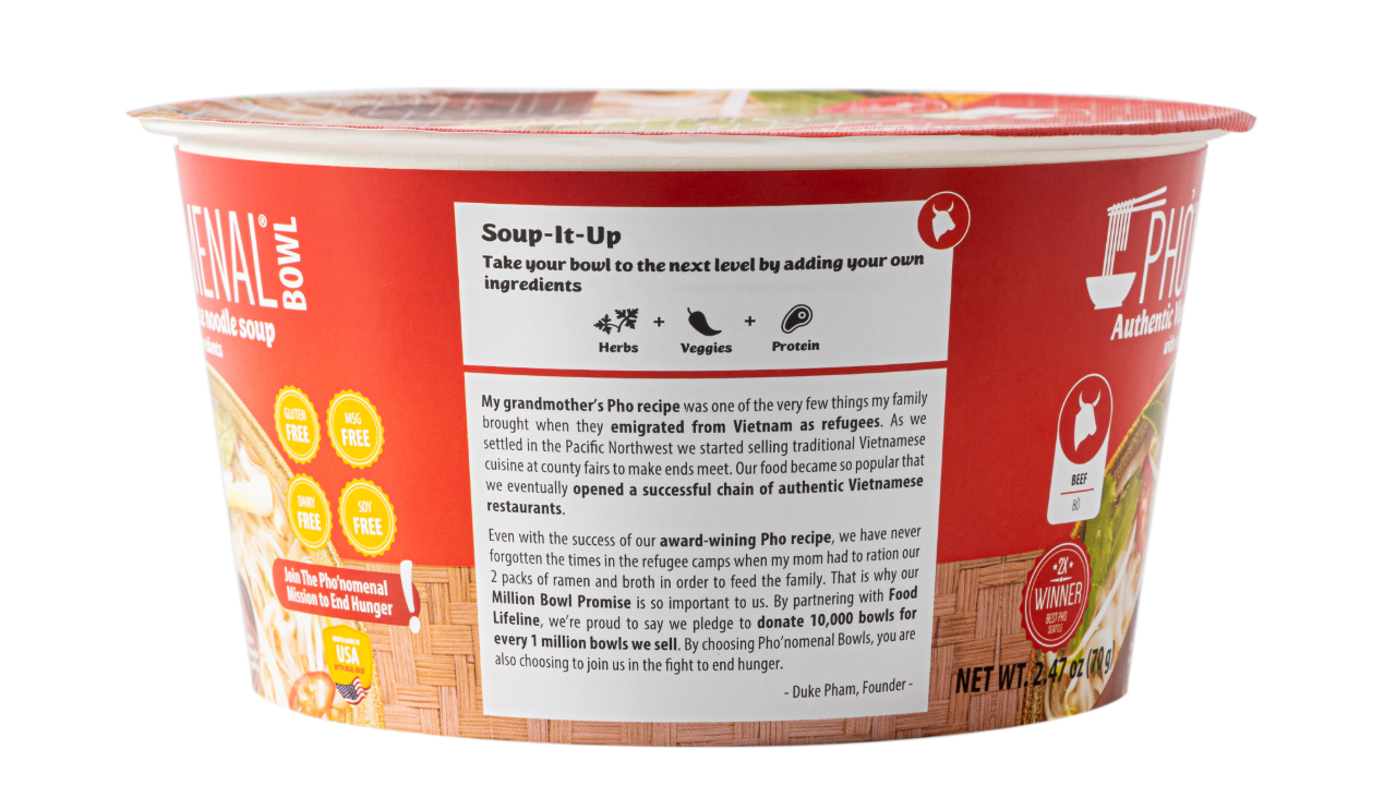 Pho’nomenal Bowl Instant Beef Pho (Case of 6 Bowls)