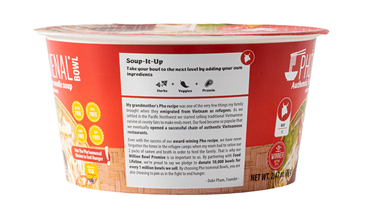 Pho’nomenal Bowl Instant Beef Pho (Case of 6 Bowls)