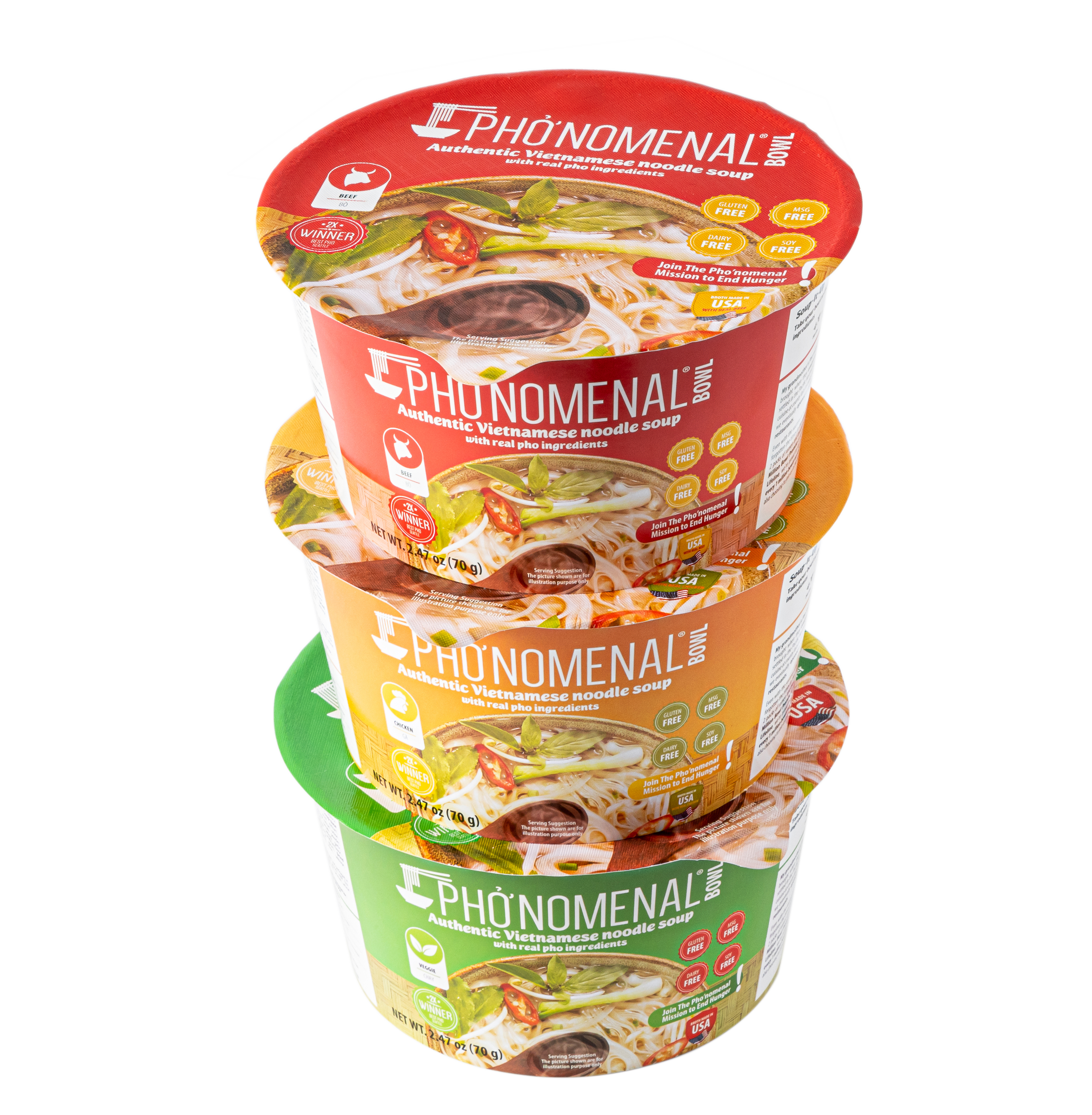 Pho’nomenal Bowl Instant Veggie Pho (Case of 6 Bowls)