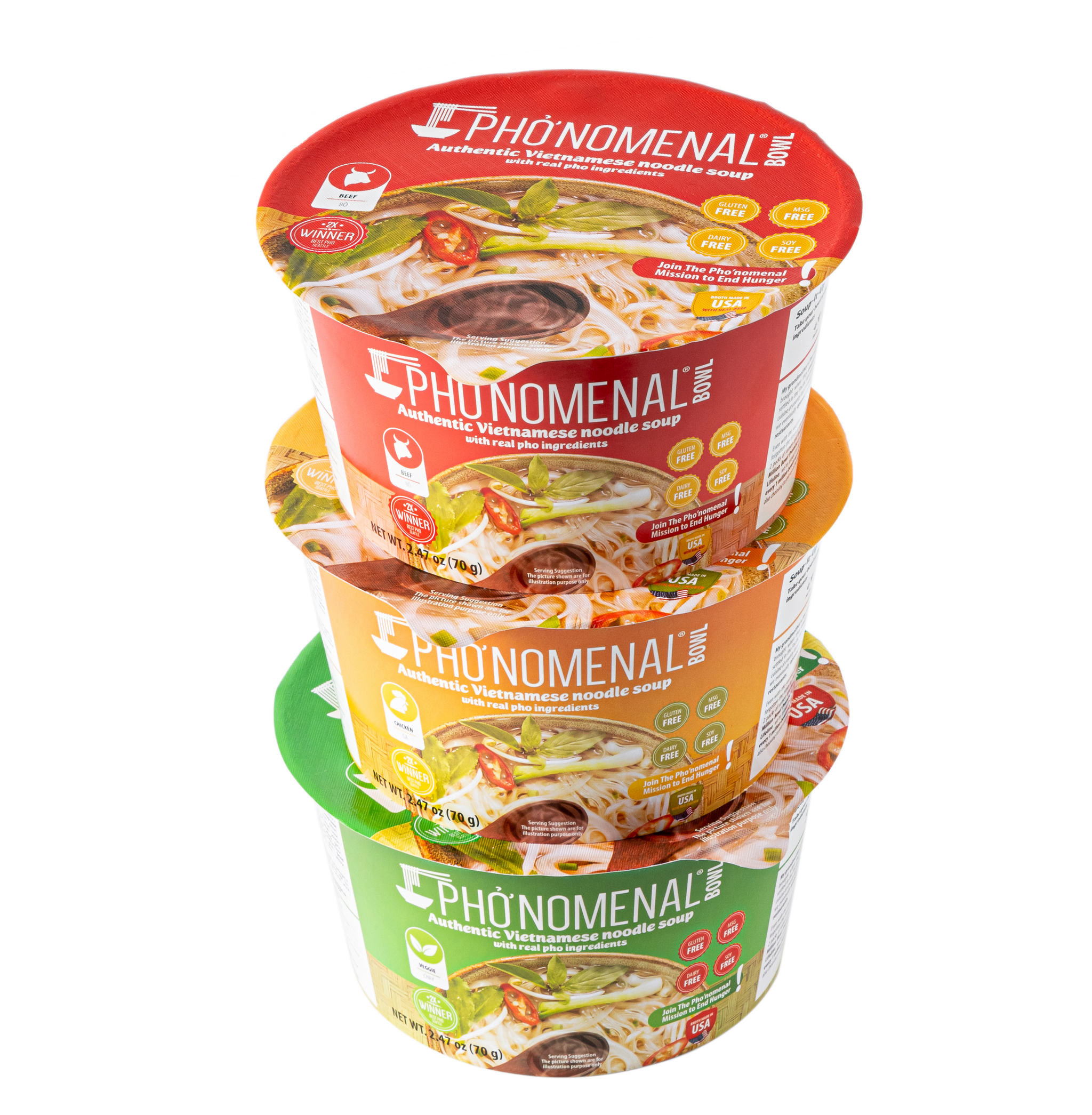 Pho’nomenal Bowl Instant Beef Pho (Case of 6 Bowls)