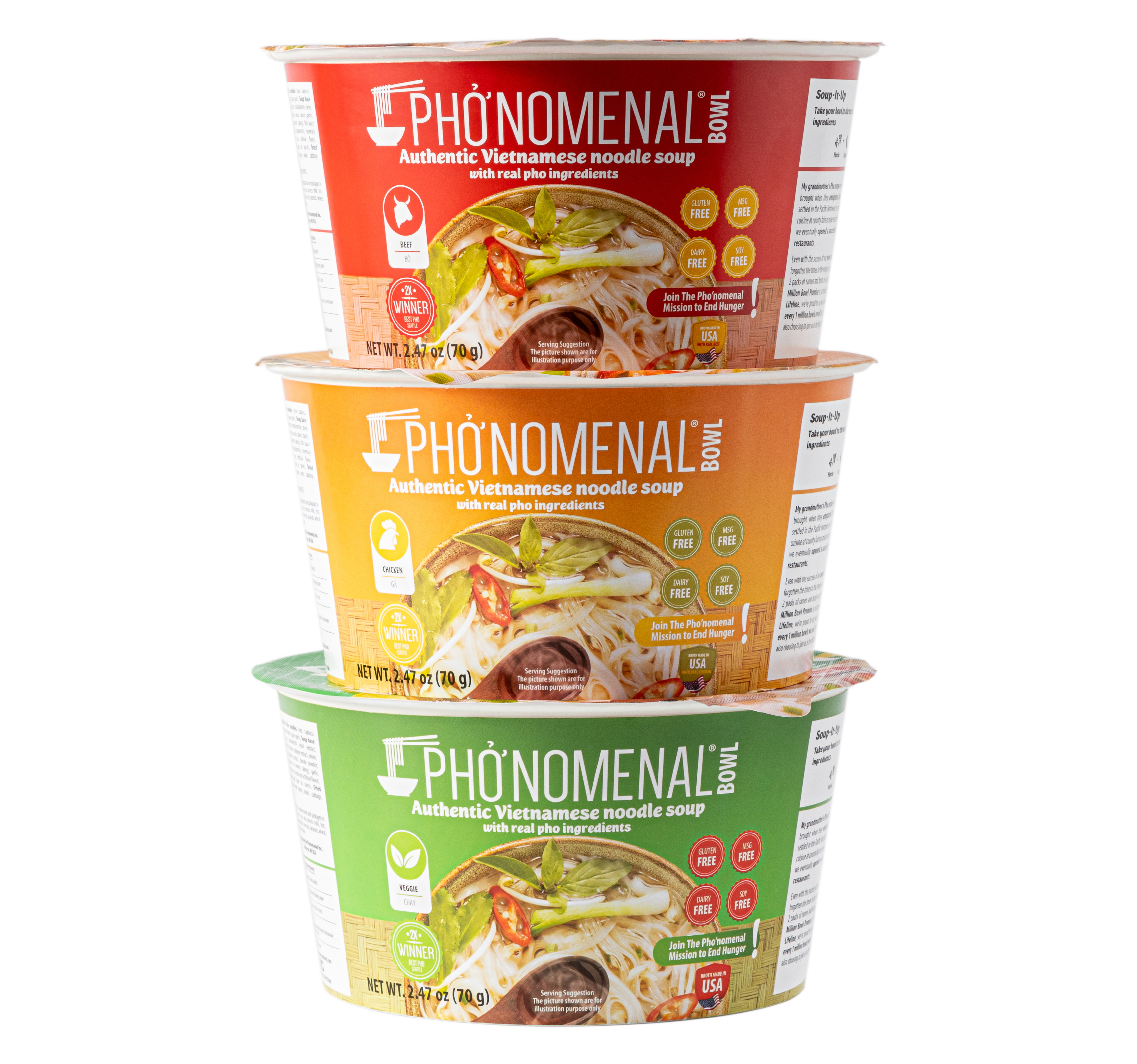 Pho’nomenal Bowl Instant Veggie Pho (Case of 6 Bowls)