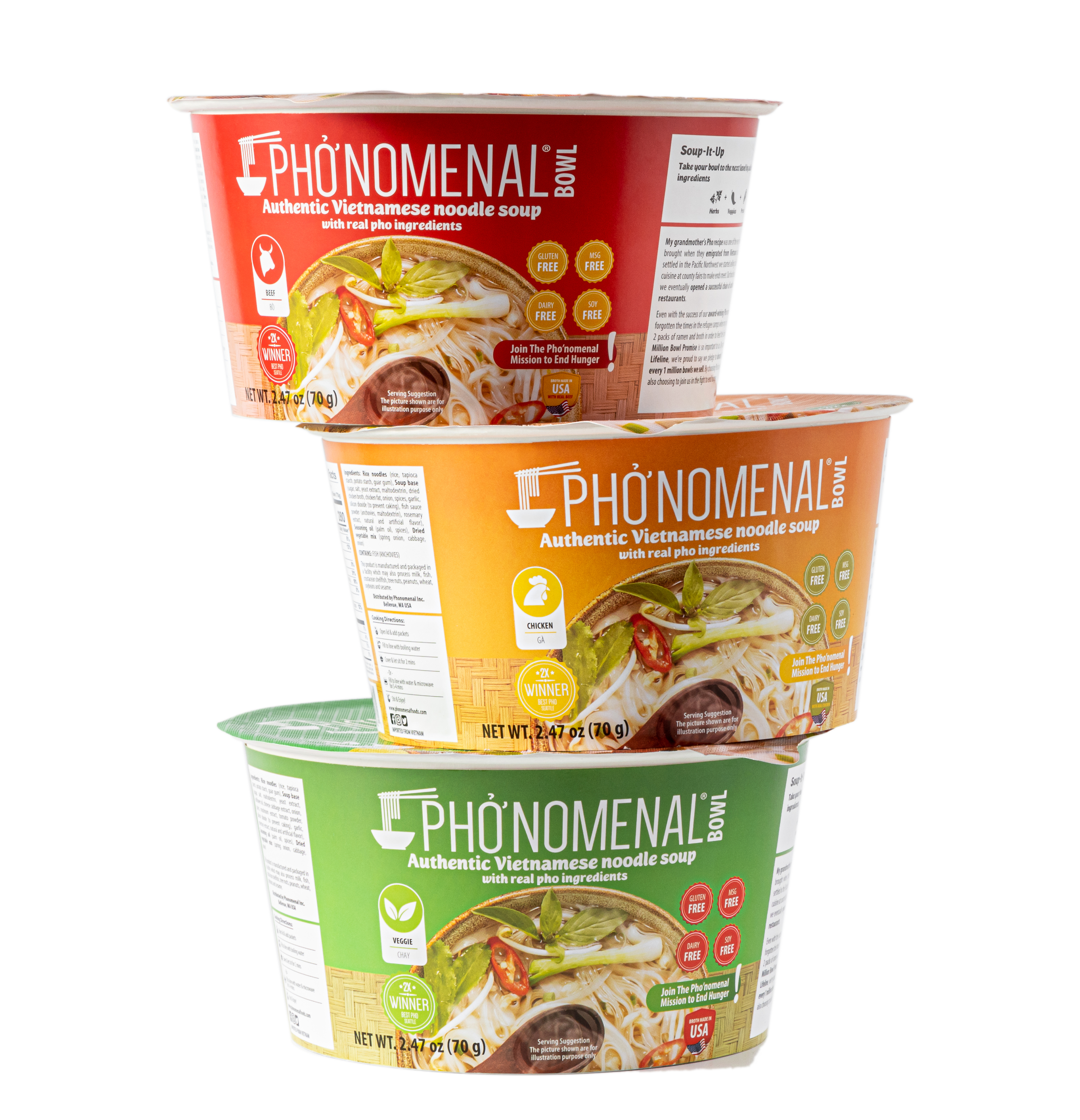 Pho’nomenal Bowl Instant Veggie Pho (Case of 6 Bowls)