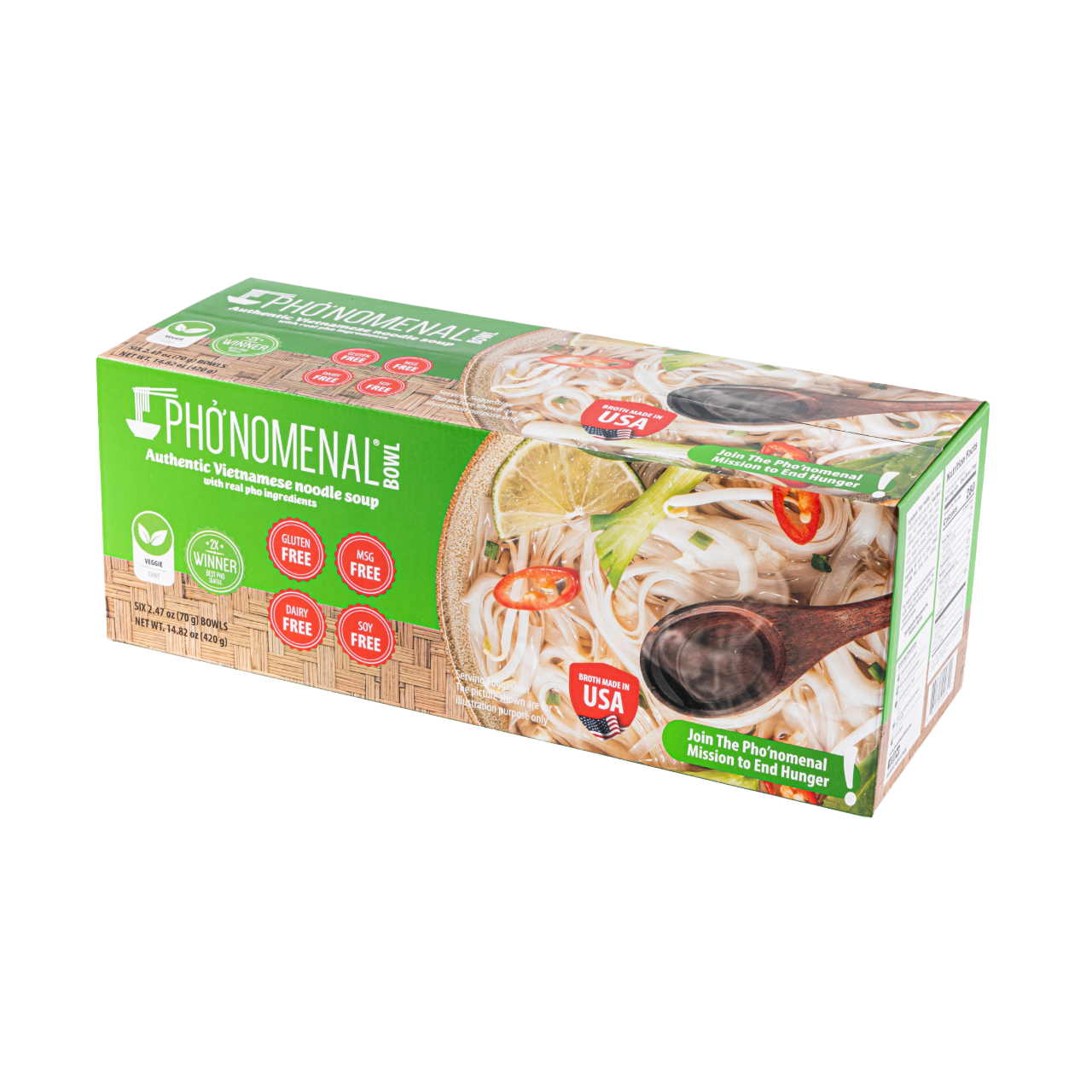 Pho’nomenal Bowl Instant Veggie Pho (Case of 6 Bowls)