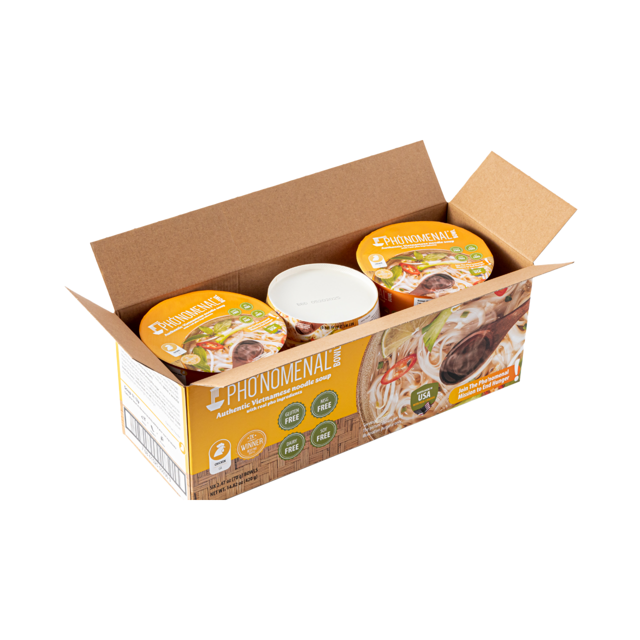 Pho’nomenal Bowl Instant Chicken Pho (Case of 6 Bowls)