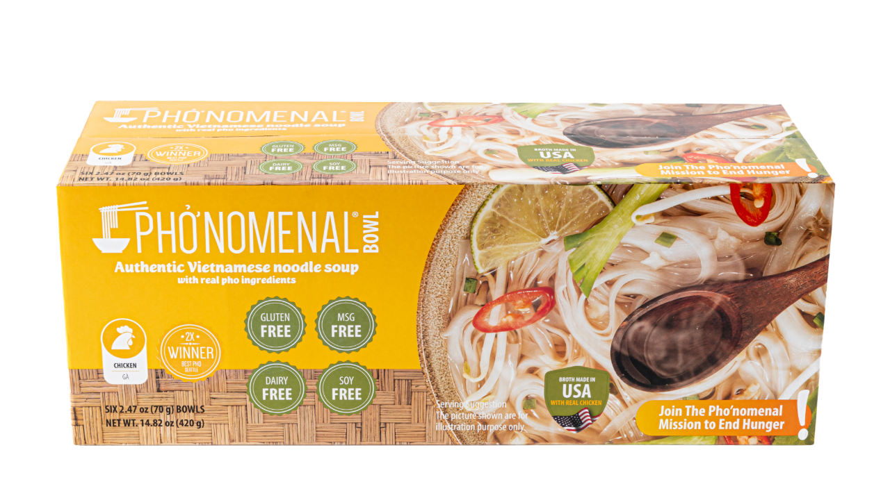 Pho’nomenal Bowl Instant Chicken Pho (Case of 6 Bowls)