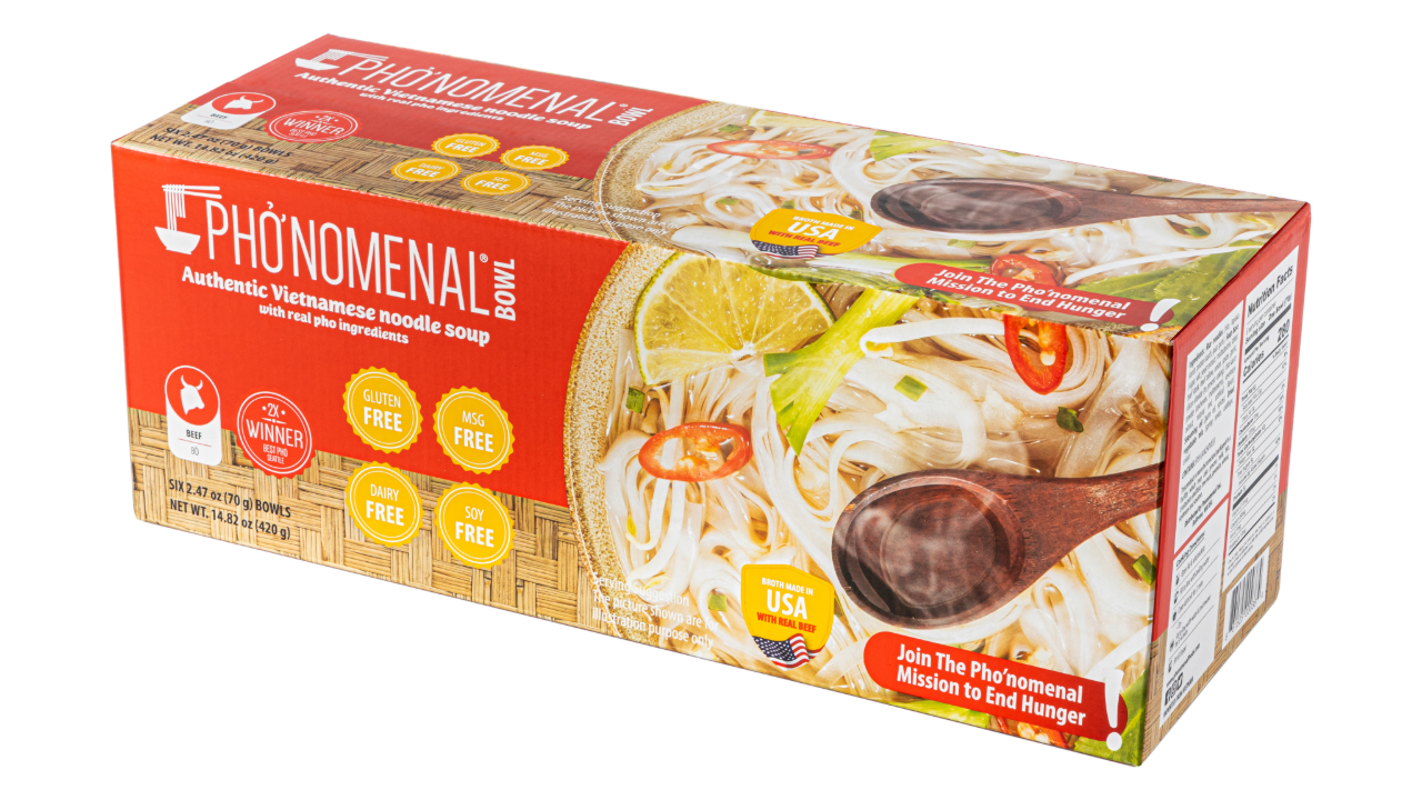Pho’nomenal Bowl Instant Beef Pho (Case of 6 Bowls)